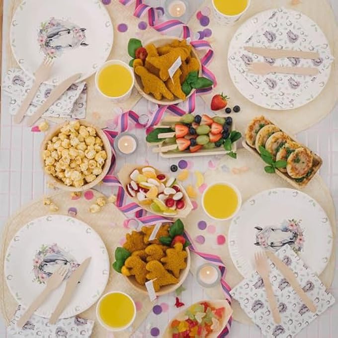 20 X NAPKINS PINK FOR CHILDREN'S BIRTHDAY PARTIES 33 X 33 CM HORSE BIRTHDAY NAPKINS ABSORBENT PAPER NAPKINS PARTY TABLEWARE - Image 4